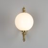 Ben Ornate Brass Wall Light with Opal Glass Globe